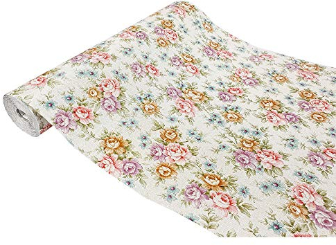 Klebefolie Möbel 45x200 cm | Möbelfolie selbstklebend im Deko-Stil - wasserfest und einfach anzubringen | Folie für Möbel ideal für Küche, Bad und kreative Raumgestaltung | Romantic Mehrfarbig