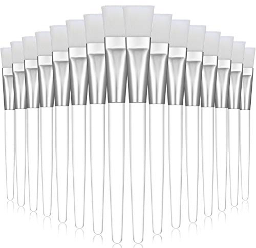 16 Pieces Facial-Mask Brush Face-Mask Applicator Soft Facial Application Brush with Clear Plastic Handle for Skin Care, Body Butter Applicator Tools (White)