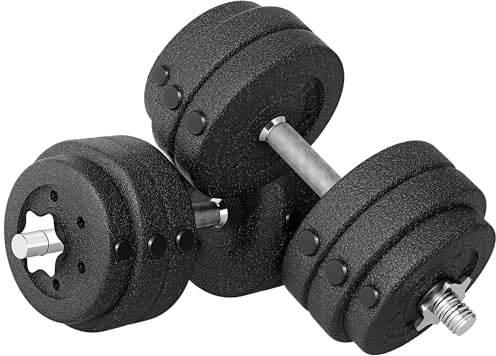 HOMCOM Juego de mancuernas ajustables de 30 kg, pesas de mano para el hogar, oficina, gimnasio, entrenamiento de levantamiento de fitness, color negro