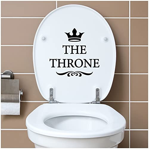 Deko Aufkleber WC Deckel Toilettendeckel Bad Badezimmer Klo Funsticker Toilettensitz Klodeckel lustiger Spruch selbstklebend (K153-10 The Throne)