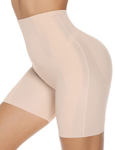 BESDEL Dam figurformande byxa, magkontroll, formkläder, byxa, hög midja, rumplyft, bodyshaper, Beige, M