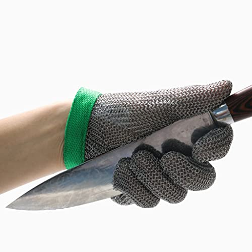 Stainless Steel Chainmail Cut Resistant Gloves, Chef Butcher Kitchen Garden Safety Work Gloves (Size : 1PCS/S)