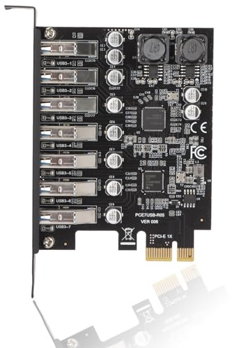 DPOFIRS PCIe USB 3.2 Gen1 7-Port Expansion Card - Internal Front Expansion for Win XP to Win 11 & Linux