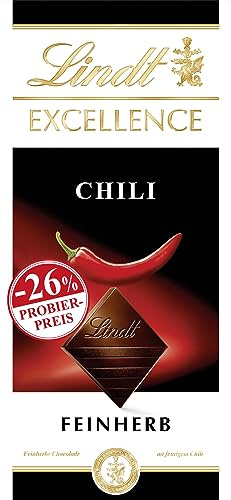 Lindt Schokolade EXCELLENCE Chili, Promotion | 100 g Tafel | Feinherbe Schokolade mit feurigem Chili | Schokoladentafel | Schokoladengeschenk