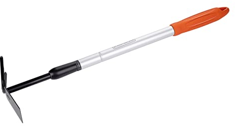 BLACK+DECKER Cultivator - Garden Rake and Hoe - Adjustable Length 66-101 cm - Cultivating and Weeding - Carbon Steel Head