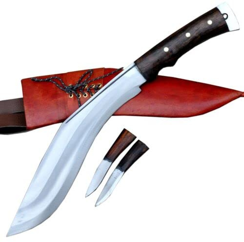 THE NEPAL 28 cm lange afghanische Kukri-Khukuri-Klinge mit langer Klinge, handgeschmiedetes Khukuri-Messer, Messer, Machete, Schärfen, sofort einsatzbereit