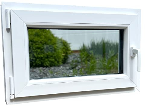 BE Bauelemente 50 x 80 cm (H x B) Kellerfenster DIN R und L 2-fach verglast - Made in Germany - verschiedene Außenfarben (DIN L Schwarz Ulti-Matt ähnlich RAL 9011)