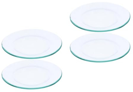 4 Pcs Chauffe Cire: Plateau Bougie Transparent Plateau Chauffe-Parfum Circulaire Plateau de Verre pour diffuseur