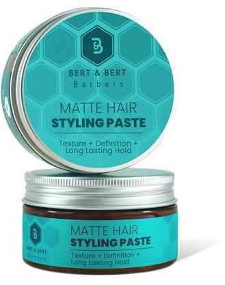 Bert Bert Barbers Matte Hair Styling Paste, texture and definition, long lasting hold, matte finish, 100g