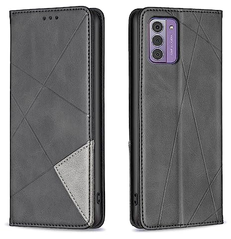 Posanter Kompatibel mit Nokia G42 5G Hülle, Handyhülle Nokia G42 5G, PU Leder Brieftasche Flip Handytasche Schutzhülle Klapphülle TPU Stoßfest Hülle mit Magnetisch Kartenfach (Schwarz)