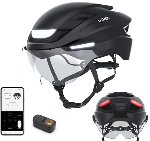 Lumos Ultra E-Bike Smart Helmet | NTA 8667 Certified | Front & Rear LED Lights | Retractable Face Shield | App Controlled | EBike, Scooter, Cycling, Bicycle | Adults, Men Women
