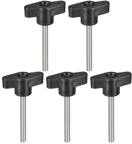 QUARKZMAN 5 Stück Klemmschraubenknopf, M5 x 50mm 304 Edelstahl T-förmige Daumenschrauben Griff für schnellen Austausch des Handfestziehknopfs