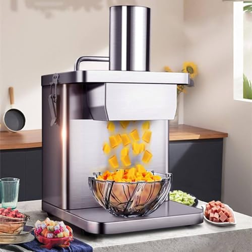 Cortadora de verduras, cortadora de verduras comercial eléctrica, cortadora de cebolla eléctrica comercial, cortadora de alimentos, cortadora de frutas y verduras, con moldes para cortar en