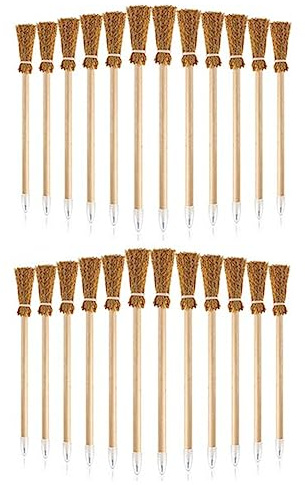 Aetherion 50 Pcs Witch Broom Pencils Halloween Favors Pencils Witch Broom Prop Writing for Halloween Broomstick Ballpoint Pencils
