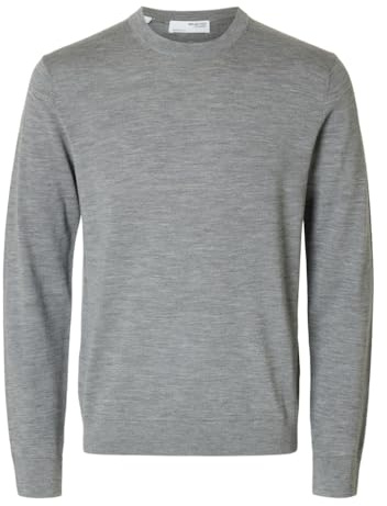 SELETED HOMME SLHTRAY LS Knit Merino Crew Neck Noos, Color Gris., L
