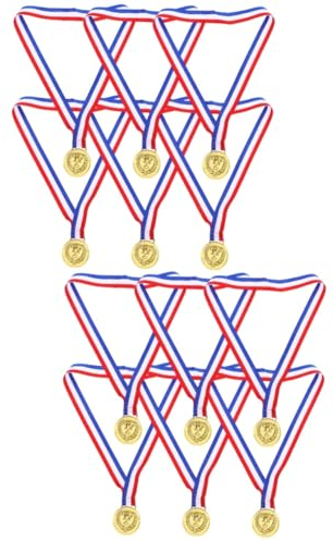 Toyvian 12stücke Sportmedaillen Mit Band Für Kinderwettkämpfe Auszeichnungen Für Veranstaltungen Und Belohnungen Metallmedaillen Für Goldmedaillen Und Wettbewerbe