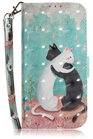 Handyhülle Kompatibel mit Sony Xperia 5 VI Hülle Flip Lederhülle, Sony Xperia 5 VI Handyhülle Book Case PU Leder Tasche Case und Magnet Kartenfach Schutzhülle für Sony Xperia 5 VI Schwarze weiße Katze