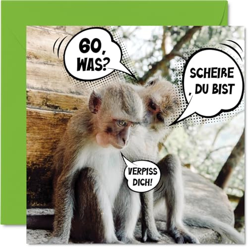 Stuff4 60. Geburtstagskarte Lustig Frauen Männer - Alte Affen - Lustiger Alles Gute Zum Geburtstag Karte für Papa Mama Opa Oma Onkel Tante Bruder Schwester 145mm Unhöfliche Scherzen Glückwunschkarten