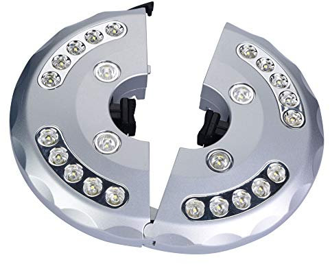 Lampada per Tende da Campeggio Lampada per Ombrellone Lampada da Campeggio con 24 LED per Ombrelloni Tende da Campeggio Luci per Ombrellone per Uso Esterno (SILVER)