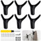 MIUUIPI Lot de 6 crochets muraux doubles en alliage de zinc pour serviettes - Noir - Idéal pour les patères de salle de bain, cuisine, bureau