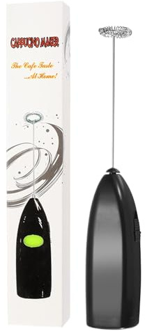 Batidor eléctrico de leche, varilla espumadora de leche de mano para café, café con leche, capuchino, funciona con pilas, mezclador de café, batidor de leche de mano eléctrico