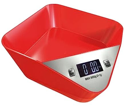 MOKLYF Bilancia Elettronica per Alimenti per Animali Domestici da 5 kg, Bilancia per Alimenti, Bilancia Digitale da Cucina, Bilancia per Cucinare, Bilancia da Cucina(Rosso