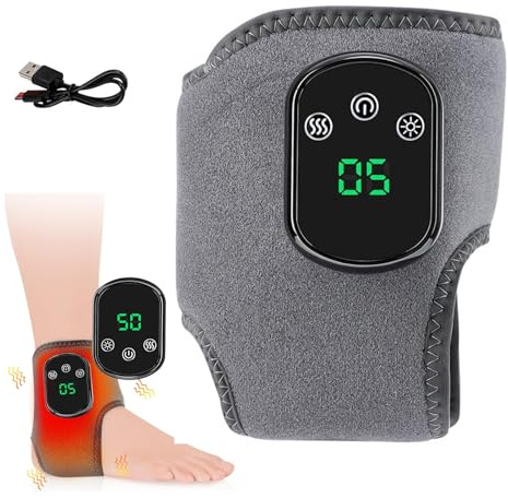 Massaggiatore Elettrico per Piedi 3 in 1, Massaggiatore per Caviglie, Cuscinetto Riscaldante Portatile per Piedi, Ricaricabile Tramite USB con 3 Modalità e 5 Livelli di Calore, per Uomini e Donne (1)