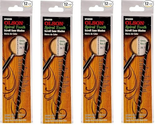 4PK Olson Saw SP46500 Spiral Scroll Saw Blade, Silver (4 Packs)