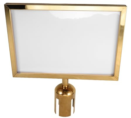 OFFSCH Horizontal Detachable Belt Stanchion Sign Holder Portrait Frame for Queue Management for Airports Banks Restaurants and Retail Displays