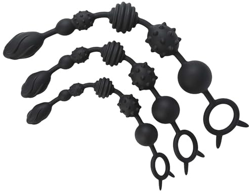 THlsexy Großer Analplug Mit 6 Kugeln – Silikon Analkette Extra Lang Für Männer Und Frauen, Anal Beads Sexspielzeug Zur Progressiven Anusstimulation Und Tiefer Analexpansion（S）