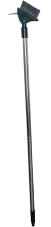 qudkdhs Outil de désherbage télescopique pour Jardin, Manche Extensible en Acier avec Double tête de Brosse, Noir et Vert, pour désherber Les pelouses et patios