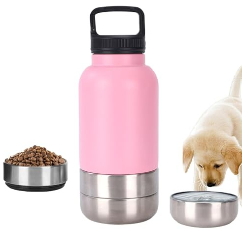 Botella de agua para perros – Botella de agua aislada de acero inoxidable para cachorros | Botellas portátiles para perros | Botellas para cachorros para caminar | Vaso de acero inoxidable para perros