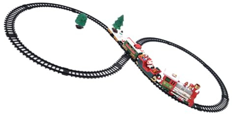 Mikikit Giocattolo del Treno di Natale Elettrico con Binari da Montare Decorazione Natalizia a Forma di Treno Retrò per Stimola Coordinazione e Capacità Motorie Regalo Educativo per