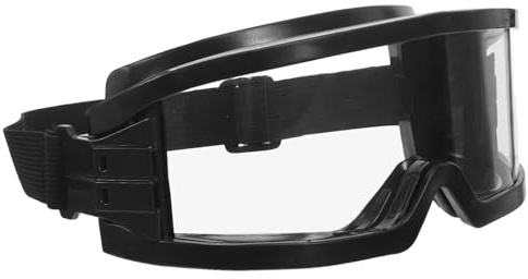 Healvian Lunettes de Sécurité Industrielles Noires Bandeau Ajustable, Anti-buée et Anti-rayures, Protection Oculaire Poussière, Projections et Feu, Résistantes Haute Température