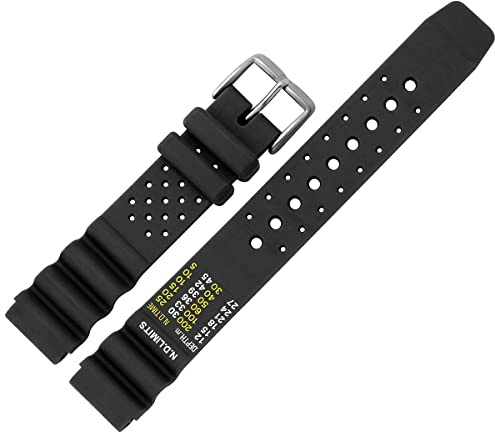 MARBURGER Uhrenarmband 20mm Kunststoff Schwarz XL - Werkzeug Montage Set 9672010000120