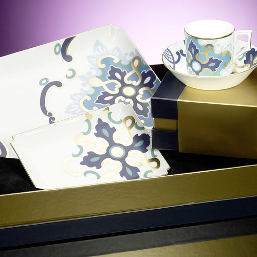 Villeroy & Boch Authentic Avantgarde Collection 4-Piece Espresso Set, Majestic Blue