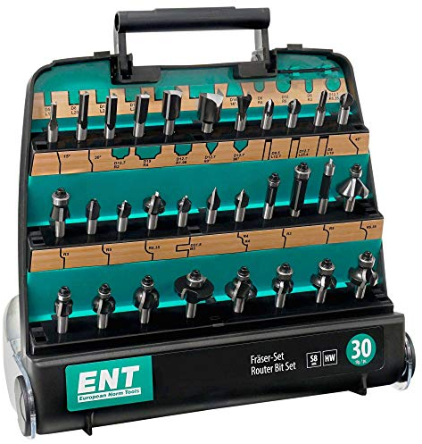 ENT 09030 30-tlg. HM Fräser Set in hochwertiger Kunststoffkassette - Schaft 8 mm