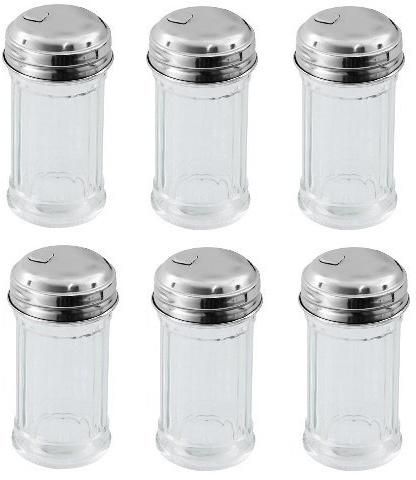 6 mini sockerströare sockerdispenser amerikansk stil höjd 8,5 cm Ø 4,5 cm