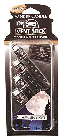 Yankee Candle Vent Sticks Car Air Fresheners | Midsummer's Night | 4 Count | Attaches to Vehicle Air Vents