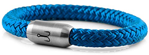 Fischers Fritze Armband Segeltau Makrele stahlblau - Handgemacht im Geschenkkarton I Maritim & Wasserfest