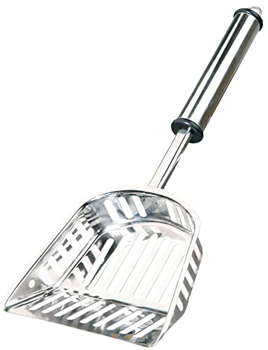 TRIXIE Streuschaufel, Edelstahl M praktische - Katzenstreuschaufel für alle gängigen Streuarten – hygienische Reinigung für Katzen - 40539