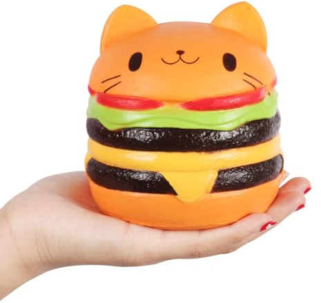 Anboor 4.5 Squishies Jumbo Slow Rising Kawaii Squishie Cat Hamburger Bread Toy