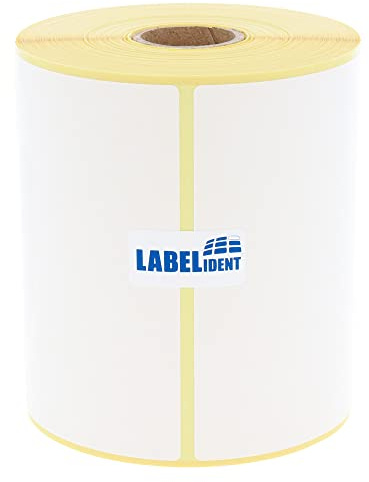 Thermotransfer-Etiketten auf Rolle weiß - 100 x 200 mm - Papier, selbstklebend - 250 Haftetiketten auf 1 Rolle/n, 25 mm Kern, Blanko Rollenetiketten mit Trägerperfo.
