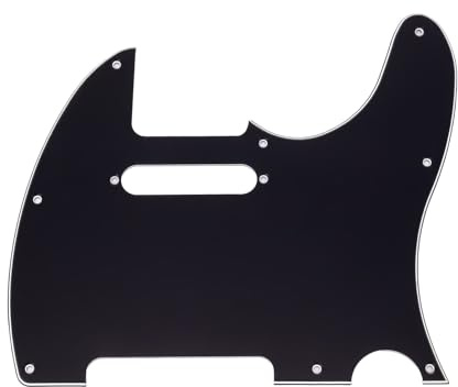 Unxuey 8 Hole Electric Guitar Pickguard Telecaster Scratch Plate for TL Electric Guitar Part, 3 Ply Black