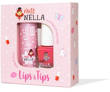 Miss Nella HONEY BUNNEY hypoallergener Lippenbalsam speziell für Kinder + Miss Nella WATERMELON POPSICLE abziehbarer Nagellack speziell für Kinder