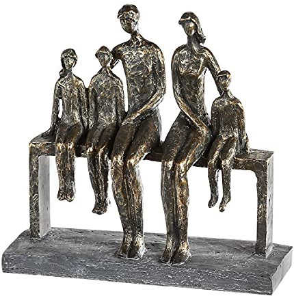 Generisch Megafuchs Dekofigur Skulptur Wir sind eine Familie bronzefarben Familie Dekoobjekt Höhe 26cm mit Spruchanhänger