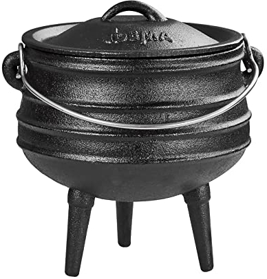 BBQ-Topf/Dutch Oven Schmortopf Gusseisen Topf 3 l für Lagerfeuer Feuerstelle