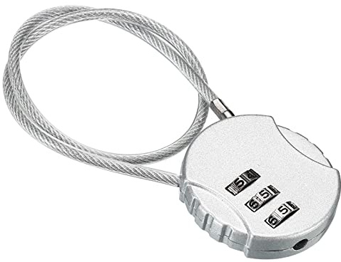 PATIKIL Lucchetto Combinazione 12, Lucchetto Codice Impermeabile 3 Cifre Esterni Cavo Metallico Bagagli, Armadietto, Palestra, Recinzione, Cassetta Attrezzi, Zaino, Argento