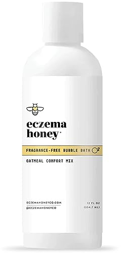 ECZEMA HONEY Fragrance-Free Oatmeal Comfort Bubble Bath - Sensitive Skin Body Wash & Bath Soak - Moisturizing Bath Products - Nourishing Bubble Bath for Women, Men, & Kids (12 Oz)