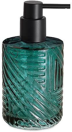 Gedy Corinne Dispensador de jabón, Cristal, Verde, 8 x 8,9 x 15,6, Capacidad de 300 ml